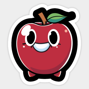 Cute Kawaii Smiling Apple Sticker